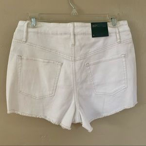 WILD FABLE High Rise White BOHO Frayed Hem Denim Jean Shorts, Size 6